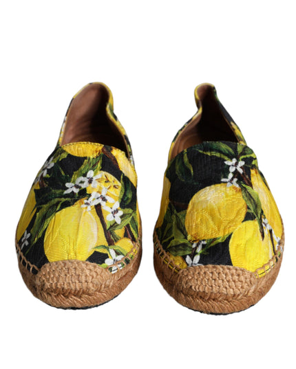 Dolce & Gabbana Multicolor Lemon Slip On Espadrilles Shoes