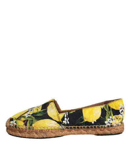 Dolce & Gabbana Multicolor Lemon Slip On Espadrilles Shoes
