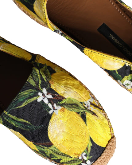 Dolce & Gabbana Multicolor Lemon Slip On Espadrilles Shoes