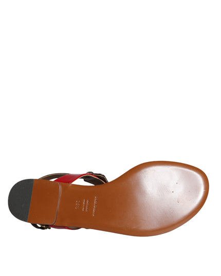 Dolce & Gabbana Multicolor Crystal Sandals Flip Flops Shoes