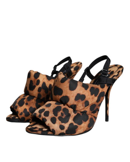 Dolce & Gabbana Brown Leopard Keira Slingback Sandals Shoes