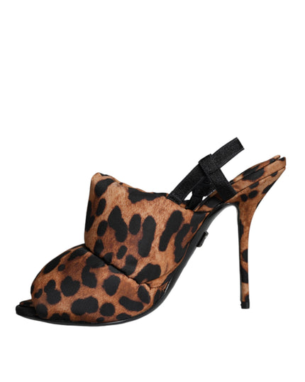 Dolce & Gabbana Brown Leopard Keira Slingback Sandals Shoes