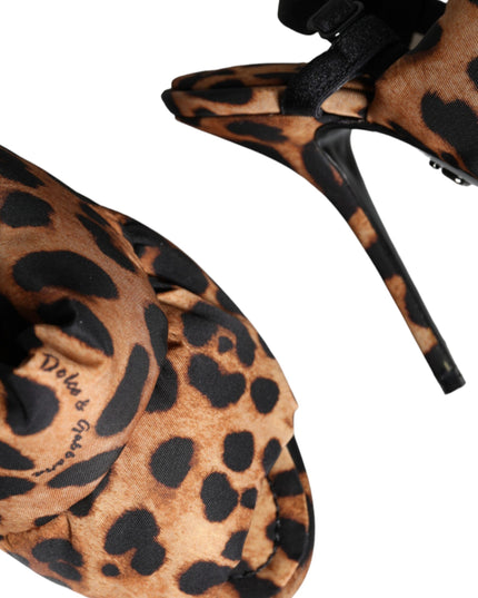 Dolce & Gabbana Brown Leopard Keira Slingback Sandals Shoes