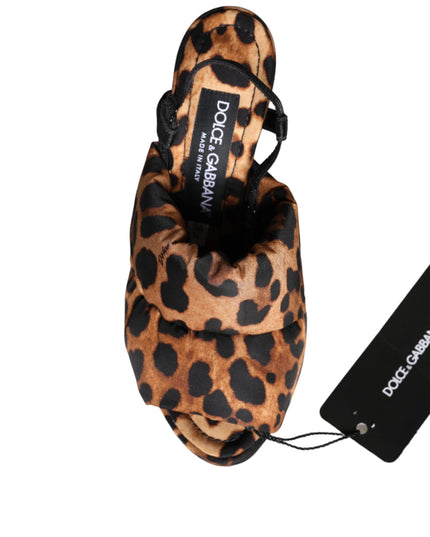 Dolce & Gabbana Brown Leopard Keira Slingback Sandals Shoes