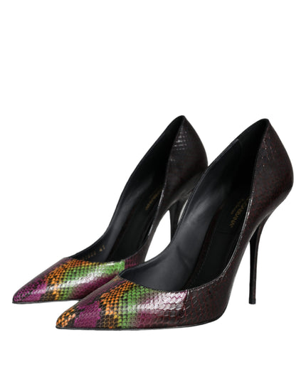 Dolce & Gabbana Multicolor Exotic Leather Heels Pumps Shoes