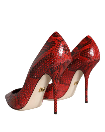 Dolce & Gabbana Red Leather Stiletto High Heels Pumps Shoes