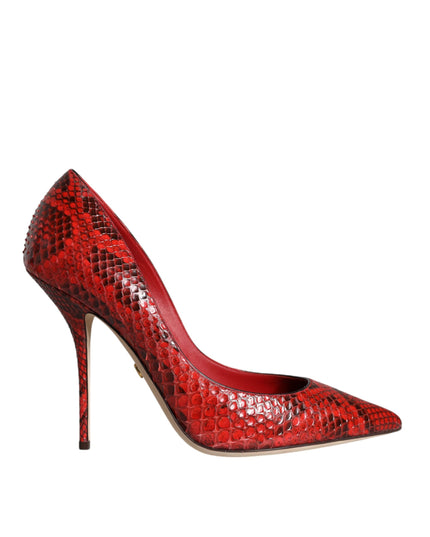 Dolce & Gabbana Red Leather Stiletto High Heels Pumps Shoes