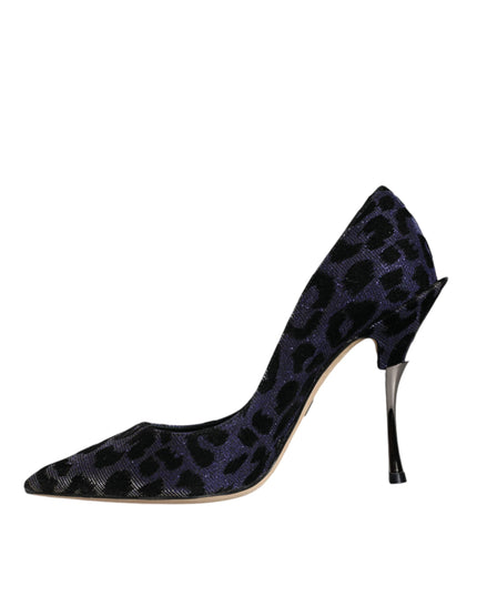 Dolce & Gabbana Violet Leopard Lurex High Heels Pumps Shoes