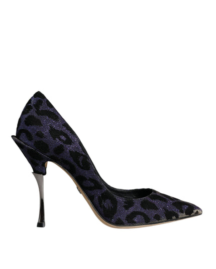 Dolce & Gabbana Violet Leopard Lurex High Heels Pumps Shoes