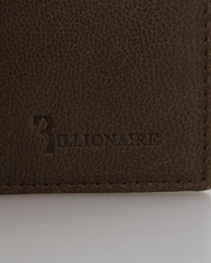 Billionaire Italian Couture Brown Leather Bifold Wallet