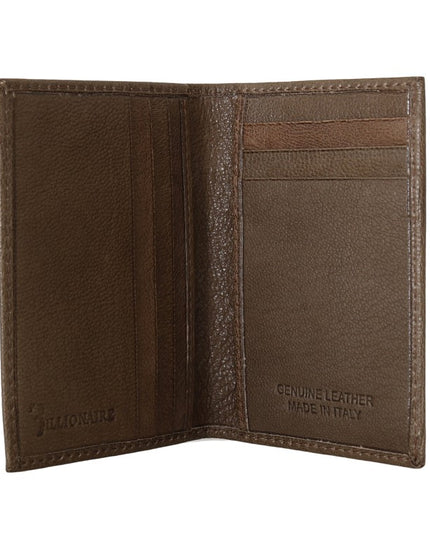 Billionaire Italian Couture Brown Leather Bifold Wallet