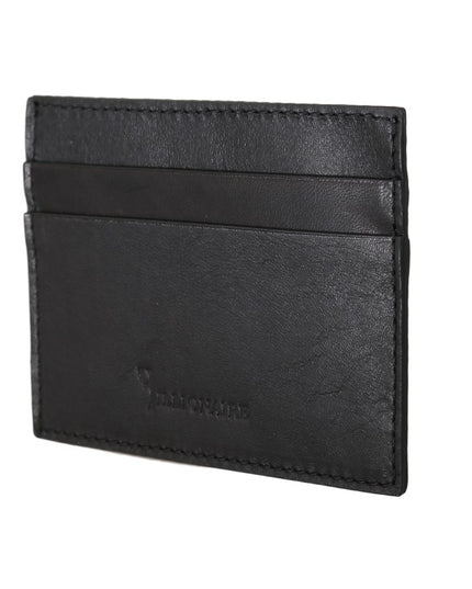 Billionaire Italian Couture Black Leather Cardholder Wallet