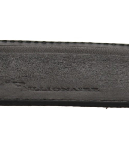 Billionaire Italian Couture Black Leather Cardholder Wallet