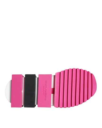Dolce & Gabbana Pink Sorrento Crystals Low Top Sneakers Shoes