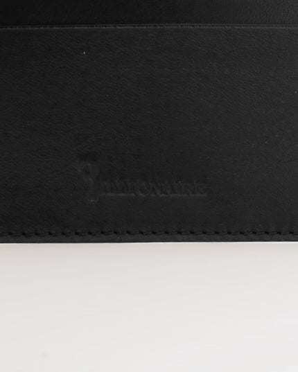 Billionaire Italian Couture Black Leather Cardholder Wallet