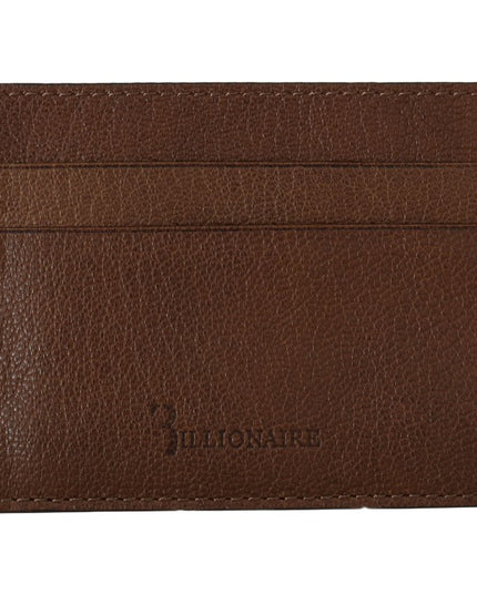 Billionaire Italian Couture Brown Leather Cardholder Wallet
