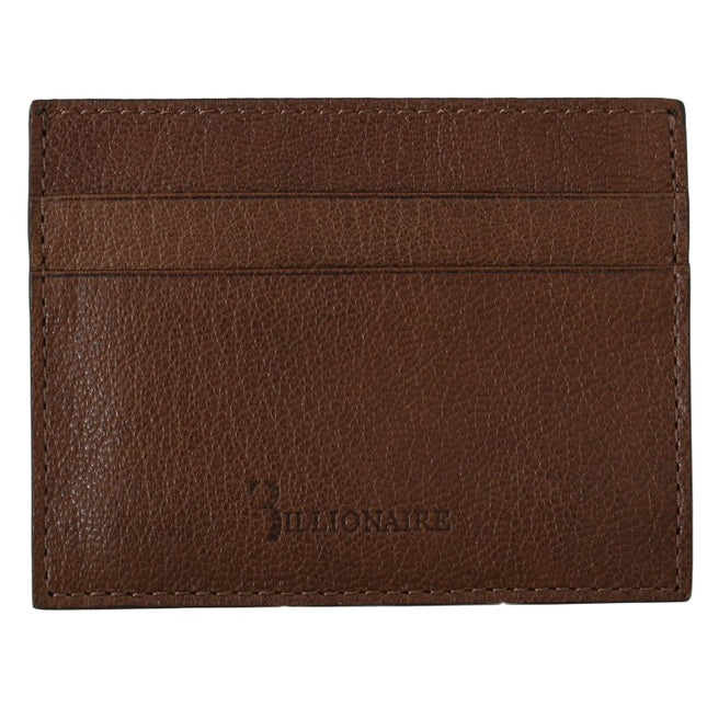Billionaire Italian Couture Brown Leather Cardholder Wallet
