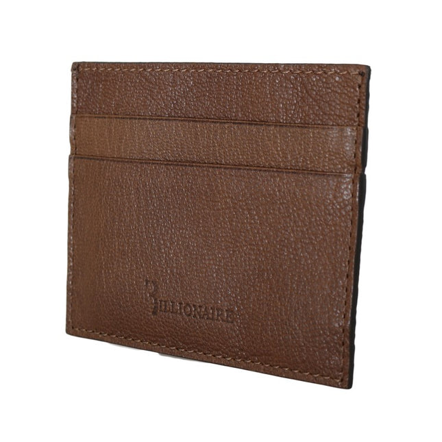 Billionaire Italian Couture Brown Leather Cardholder Wallet