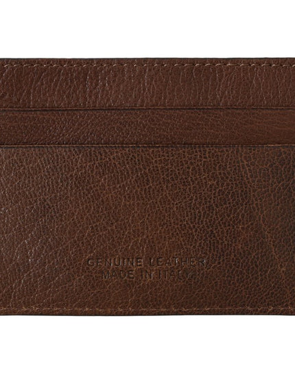 Billionaire Italian Couture Brown Leather Cardholder Wallet