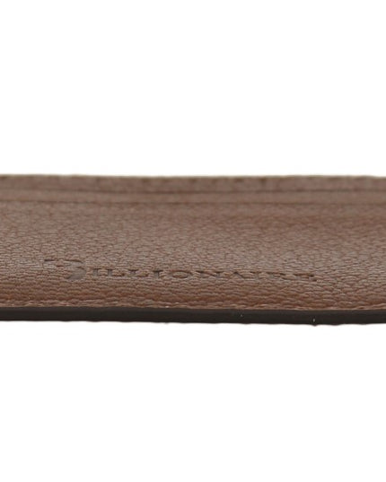 Billionaire Italian Couture Brown Leather Cardholder Wallet