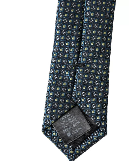 Dolce & Gabbana Green Patterned 100% Silk Adjustable Men Tie