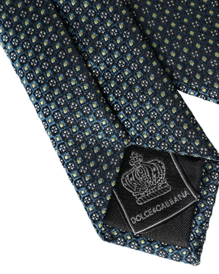 Dolce & Gabbana Green Patterned 100% Silk Adjustable Men Tie