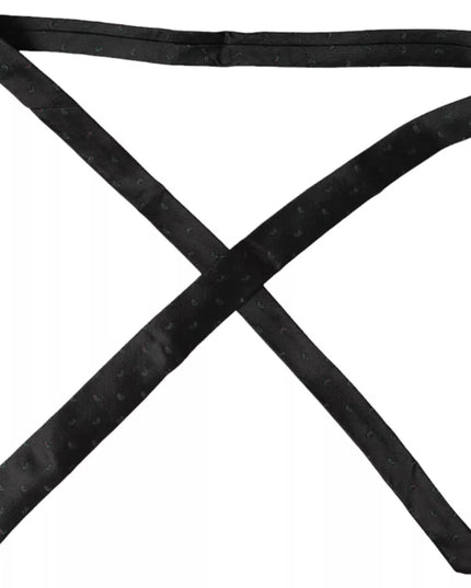 Dolce & Gabbana Black Fantasy 100% Silk Adjustable Men Tie