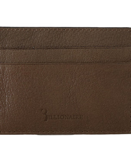Billionaire Italian Couture Brown Leather Cardholder Wallet