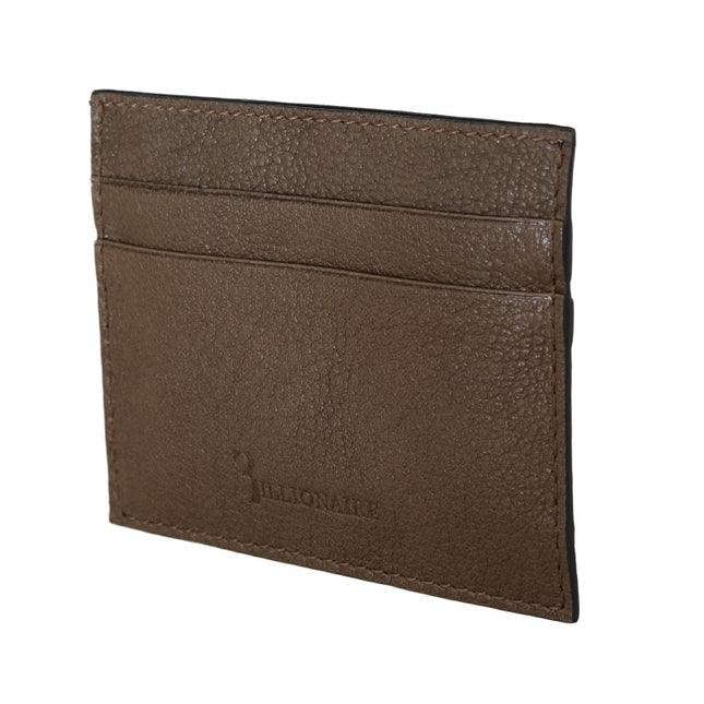 Billionaire Italian Couture Brown Leather Cardholder Wallet