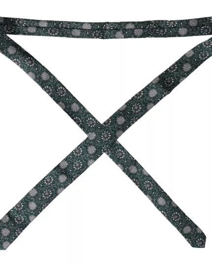Dolce & Gabbana Green Floral Print Silk Adjustable Men Tie