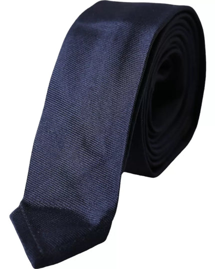 Dolce & Gabbana Dark Blue Silk Skinny Adjustable Tie