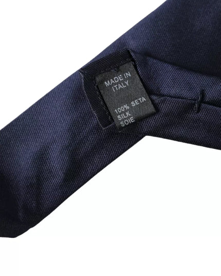 Dolce & Gabbana Dark Blue Silk Skinny Adjustable Tie