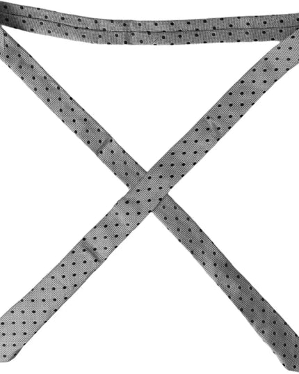 Dolce & Gabbana Black White Dot Fantasy Silk Adjustable Men Tie