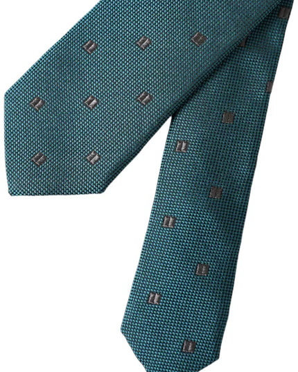 Dolce & Gabbana Green Patterned Silk Adjustable Men Tie