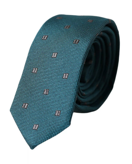 Dolce & Gabbana Green Patterned Silk Adjustable Men Tie