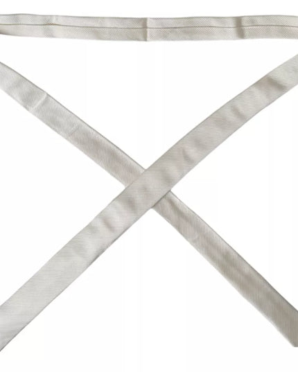 Dolce & Gabbana White Solid 100% Silk Adjustable Tie