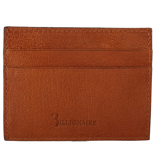 Billionaire Italian Couture Brown Leather Cardholder Wallet