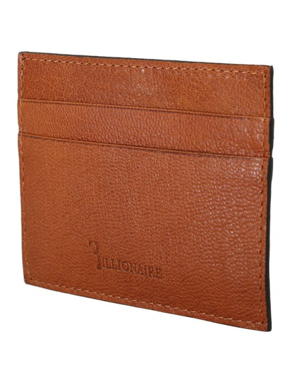 Billionaire Italian Couture Brown Leather Cardholder Wallet