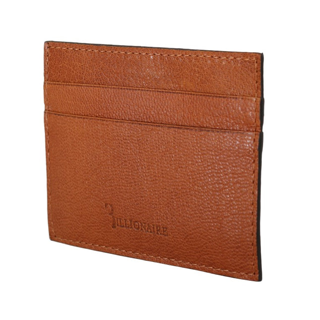 Billionaire Italian Couture Brown Leather Cardholder Wallet