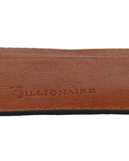 Billionaire Italian Couture Brown Leather Cardholder Wallet