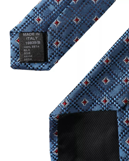 Dolce & Gabbana Blue Patterned 100% Silk Adjustable Men Tie