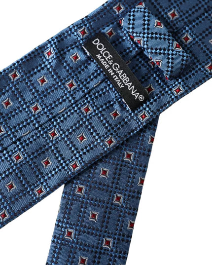 Dolce & Gabbana Blue Patterned 100% Silk Adjustable Men Tie