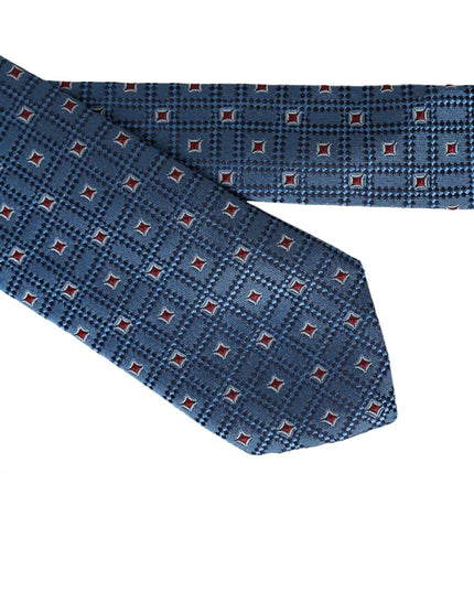 Dolce & Gabbana Blue Patterned 100% Silk Adjustable Men Tie