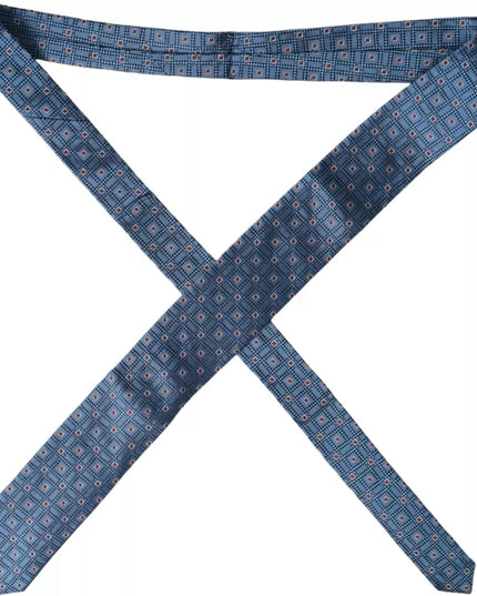 Dolce & Gabbana Blue Patterned 100% Silk Adjustable Men Tie