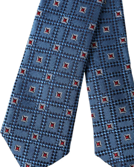 Dolce & Gabbana Blue Patterned 100% Silk Adjustable Men Tie