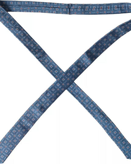 Dolce & Gabbana Blue Patterned 100% Silk Adjustable Men Tie