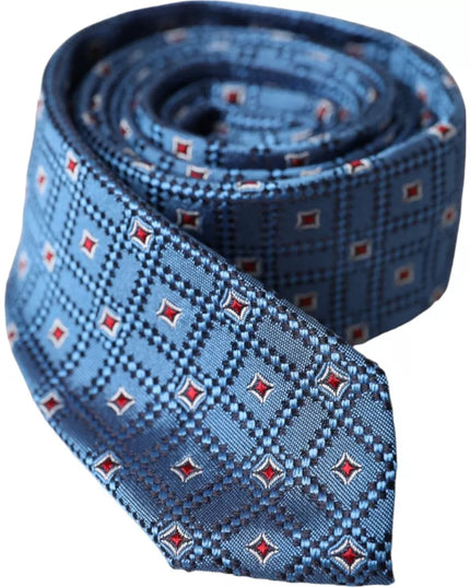 Dolce & Gabbana Blue Patterned 100% Silk Adjustable Men Tie