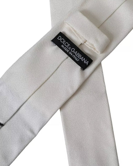 Dolce & Gabbana White Silk Classic Adjustable Men Tie