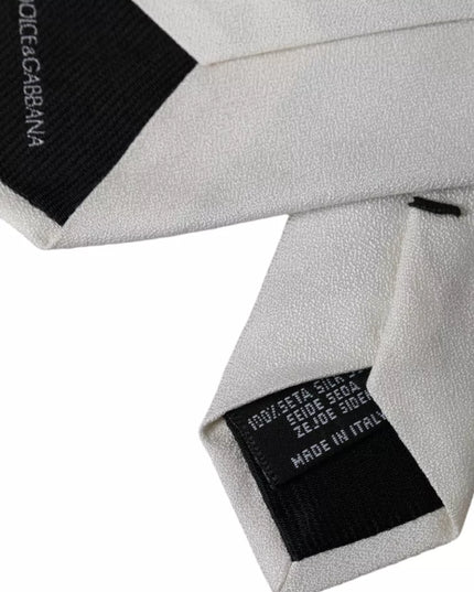 Dolce & Gabbana White Silk Classic Adjustable Men Tie