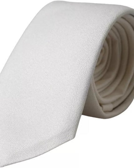 Dolce & Gabbana White Silk Classic Adjustable Men Tie